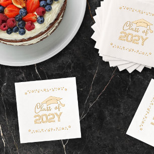 Stars Celebratory Class of Custom Year Graduation Foil Napkins