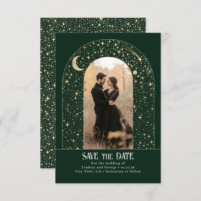 Stars Celestial Arch Save the Date Photo (Front/Back)