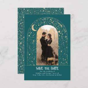 Stars Celestial Arch Teal Save the Date Photo
