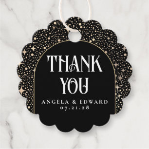 Stars Celestial Black Wedding Thank You Favor Tags
