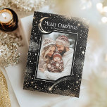 Stars Celestial Magical Merry Christmas Photo Holiday Card<br><div class="desc">Merry Christmas Card with a Unique Celestial Design. Celebrate this Christmas with an elegant celestial-themed card featuring a starry night design and your family's photo. The vibrant, deep graphics create a magical atmosphere, capturing the joy and wonder of the holiday season. It's as if the design itself tells a story...</div>