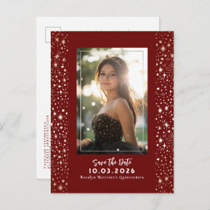 Stars Celestial QUINCEANERA Save The Date Photo Announcement Postcard