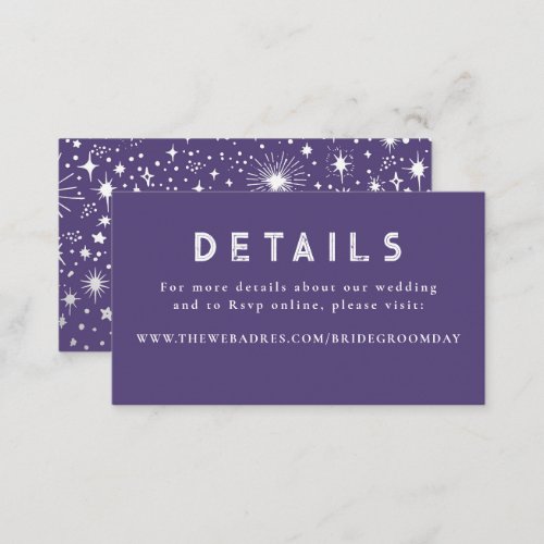 Stars Celestial Wedding Details Enclosure Card