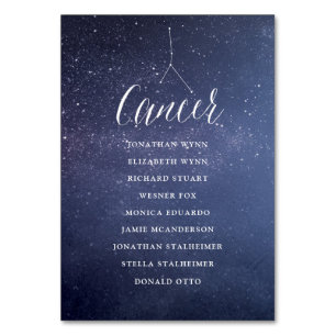 Stars Celestial Wedding Seating Chart Card Cancer