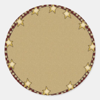 Stars & Checks Country Primitive Themed Sticker