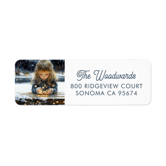 Stars Christmas Return Address Label (Front)