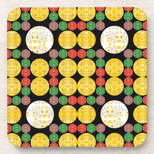 Stars Circles Beverage Coaster (Front)