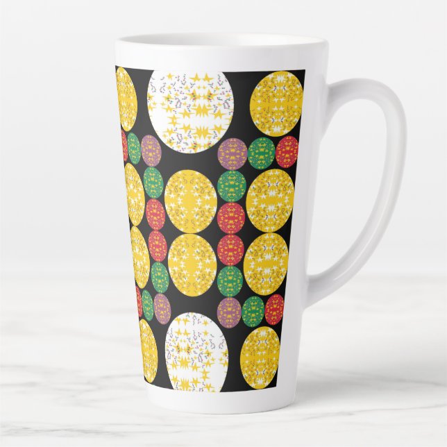 Stars Circles Latte Mug (Right)