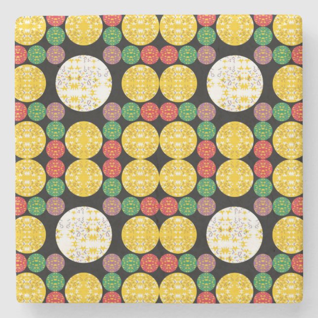 Stars Circles Stone Coaster (Front)