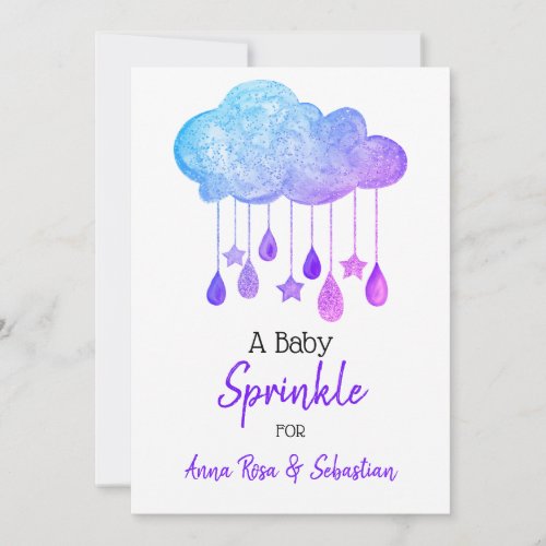 *~*  Stars Cloud Rain Drops Sprinkle Shower Invitation