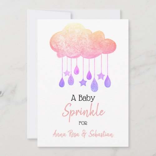 *~*  Stars Cloud Rain Sprinkle Baby Shower Invitation