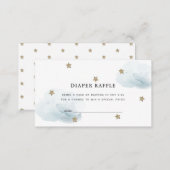 Stars & Clouds Baby Shower Diaper Raffle Ticket Enclosure Card (Front/Back)