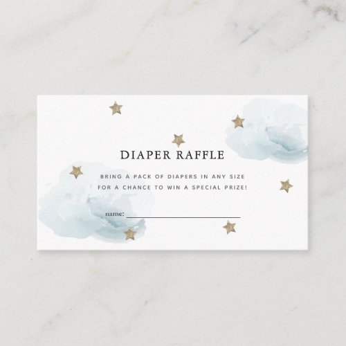 Stars  Clouds Baby Shower Diaper Raffle Ticket Enclosure Card