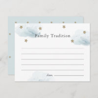 Stars & Clouds Baby Shower Family Tradition Card