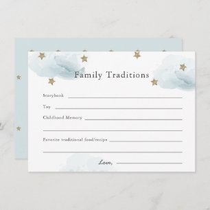 Stars & Clouds Baby Shower Family Tradition Card