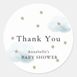 Stars &amp; Clouds Baby Shower Thank You Sticker