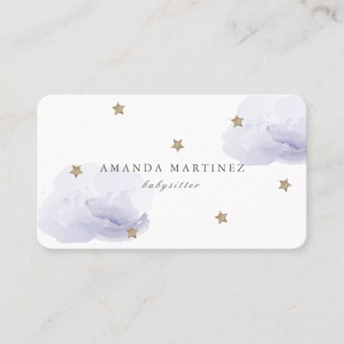 Stars  Clouds Lavender Business Card