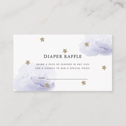 Stars  Clouds Lavender Diaper Raffle Ticket Enclosure Card