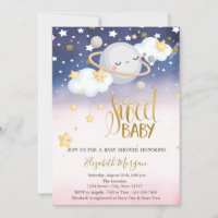 Stars Clouds Planet Ombre Baby Shower Invitation