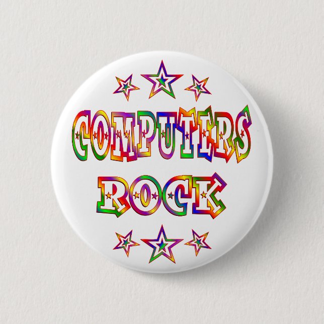 Stars Computers Rock Button (Front)