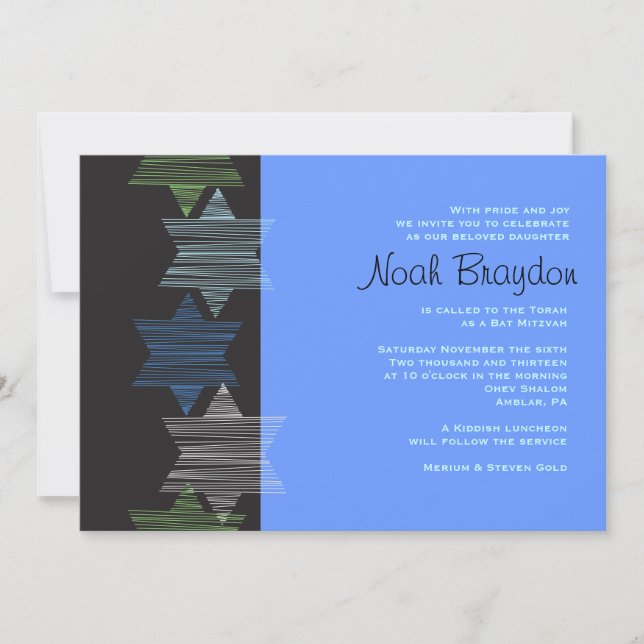 STARS CONNECTING Bar Bat Mitzvah Invitation (Front)