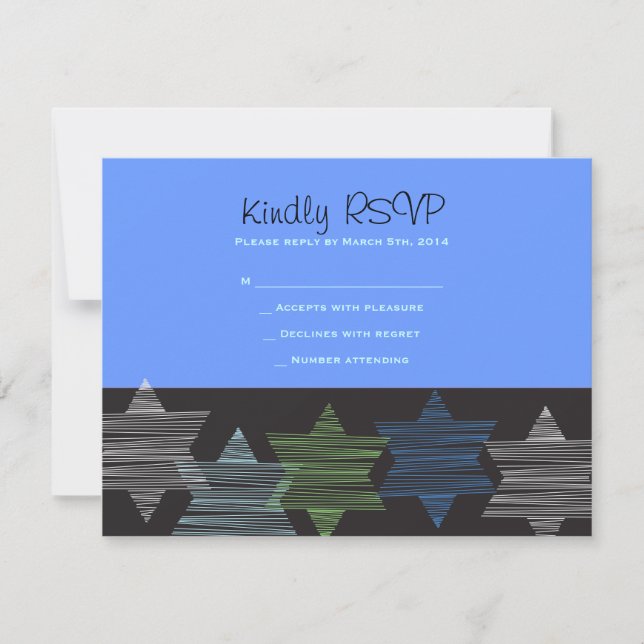 STARS CONNECTING Bar Bat Mitzvah Reception Card (Front)