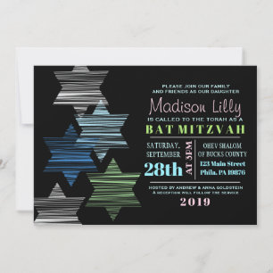 STARS CONNECTING Bat Mitzvah Invitation