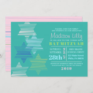 STARS CONNECTING Bat Mitzvah Invitation