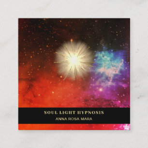 *~* Stars Cosmic Healing Universe Energy Sun Burst Square Business Card