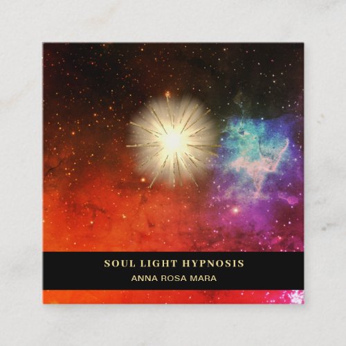  Stars Cosmic Healing Universe Energy Sun Burst Square Business Card
