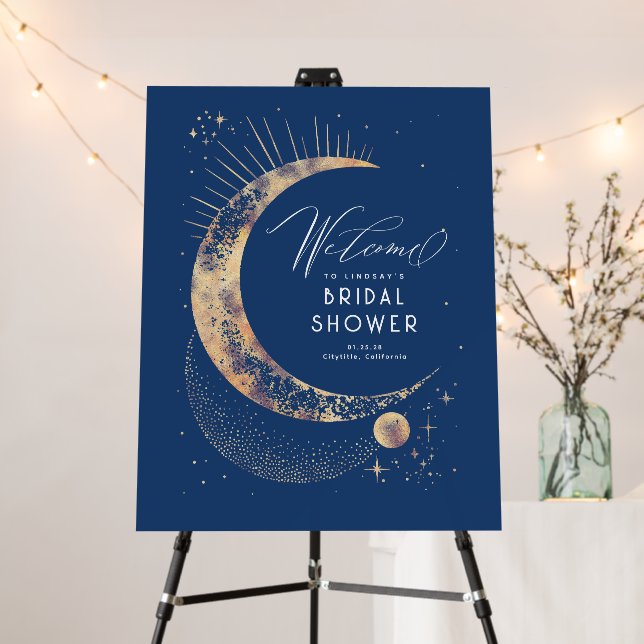 Stars Crescent Moon Celestial Any Party Welcome Foam Board (In Situ (Stand))