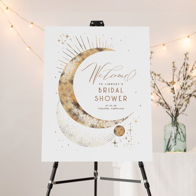 Stars Crescent Moon Celestial Any Party Welcome Foam Board (In Situ (Stand))