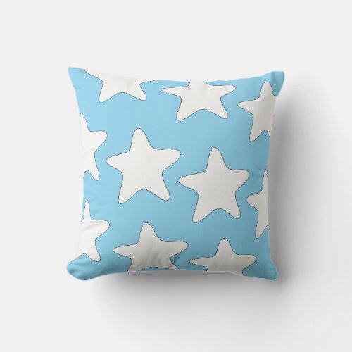 Stars Decorator Light Blue Throw Pillow