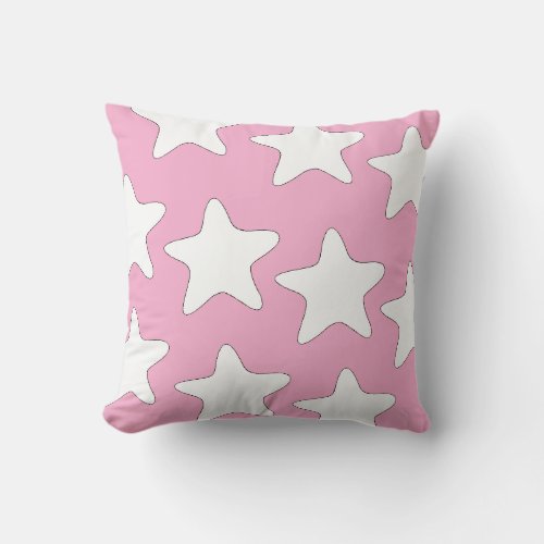 Stars Decorator Pink Throw Pillow