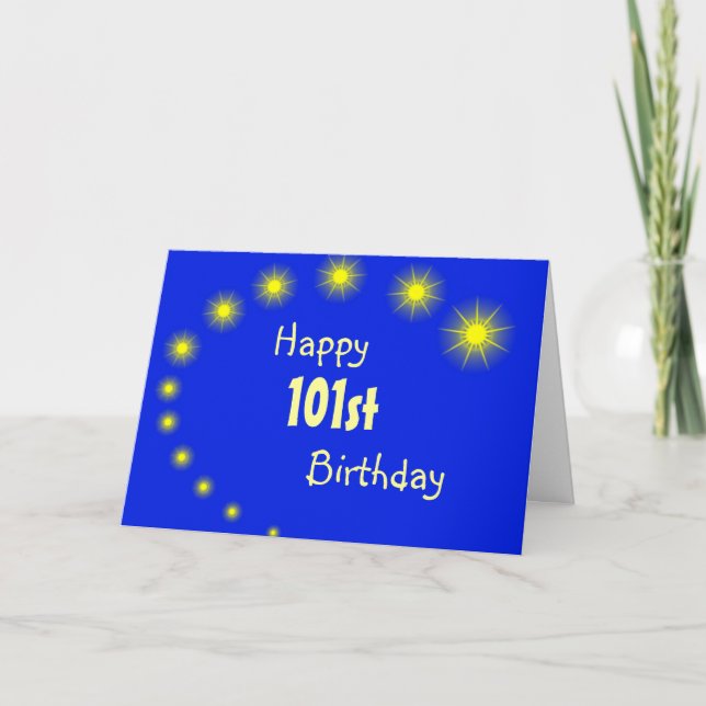 Stars Design Personalised 101st Birthday Card (Front)