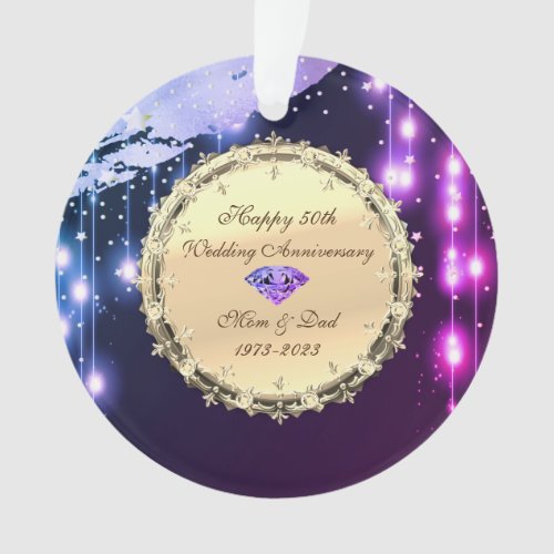 Stars Diamonds 50th Wedding Anniversary   Ornament