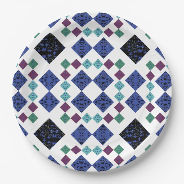 Stars Diamonds Paper Plates (Front)