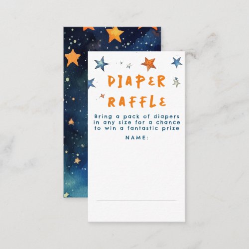 Stars Diaper Raffle Baby Shower Tickets Enclosure Card