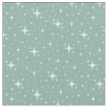 Stars &amp; Dots on Light Gray Turquoise Fabric