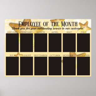 stars employee of the month display for 4x6 photos poster