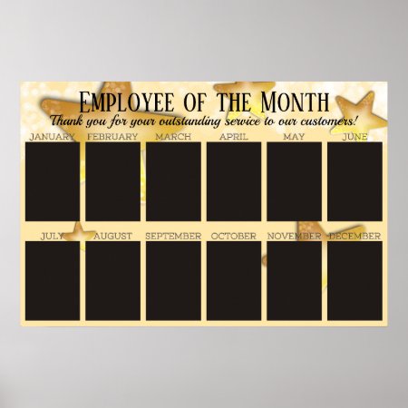 Stars Employee Of The Month Display For 4x6 Photos Poster