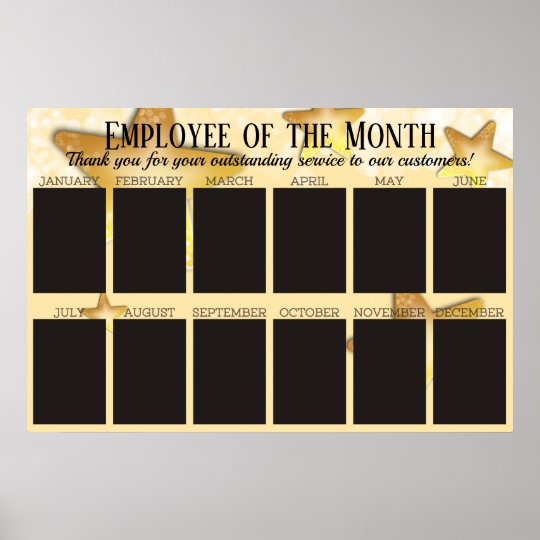 stars employee of the month display for 4x6 photos poster | Zazzle.com