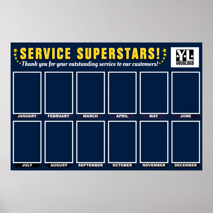 stars employee of the month photo display poster | Zazzle