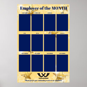 stars employee of the month photo display poster