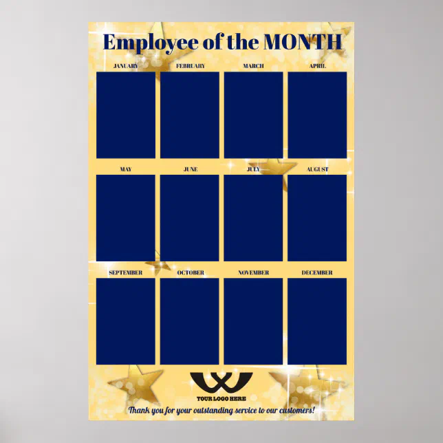 stars employee of the month photo display poster | Zazzle