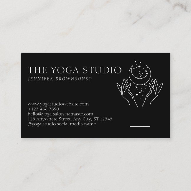 Stars Energy Healing Hands Moon Spiritual Business Card