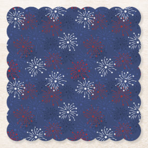 Stars & Fireworks: Independence Day Celebration Paper Coaster