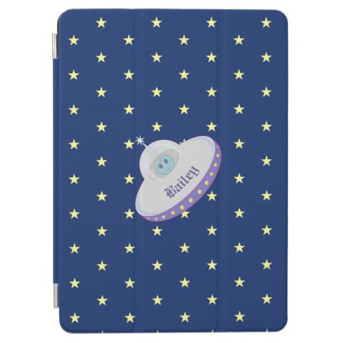 Stars Flying Saucer on Blue iPad Air Cover