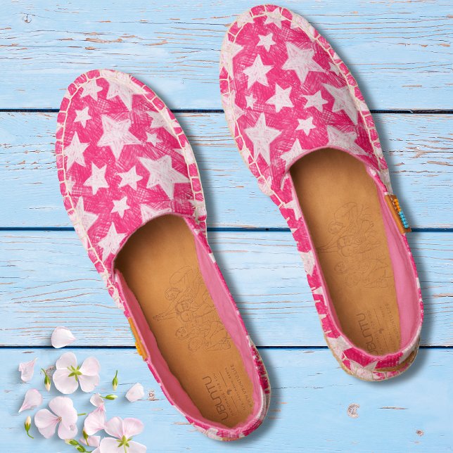 Stars Fun Modern Girly Pink Pattern Espadrilles (Creator Uploaded)