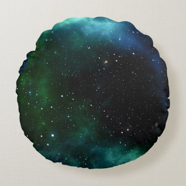 Stars Galaxy Gradient Round Pillow (Front)